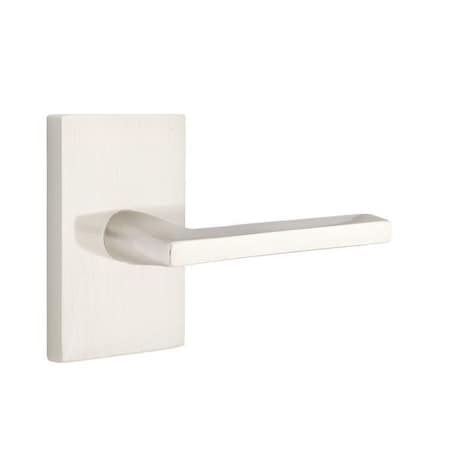 Emtek Helios Lever Left Hand 2-3/8 in Backset Privacy w/Modern Rectangular Rose for 1-1/4 in to 2 in Door 5212HLOUS15LH